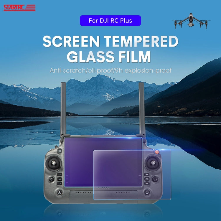 For DJI RC Plus with Screen STARTRC 2pcs Frosted Purple Eye Protection Explosion-proof Tempered Glass Film, For DJI RC Plus with Screen(2pcs)