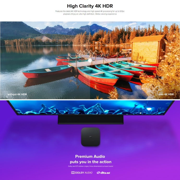 صندوق تلفاز Xiaomi TV Box S الجيل الثاني بدقة 4K HDR مع Google TV وجهاز تحكم عن بعد مع مساعد Google، معالج Cortex-A55 رباعي النواة 64 بت، 2GB+8GB، Google TV، النسخة الأوروبية، صندوق تلفاز S الجيل الثاني