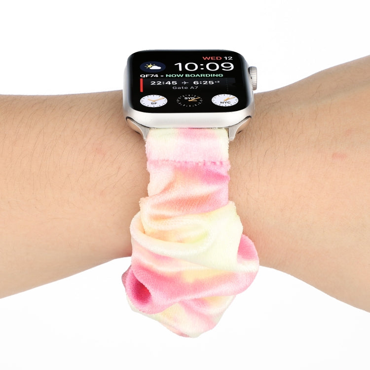 Flannel Hair Ring Replacement Strap Watchband, For Apple Watch Ultra 49mm / Series 8&7 45mm / SE 2&6&SE&5&4 44mm / 3&2&1 42mm, For Apple Watch Series 7 45mm / 6 & SE & 5 & 4 44mm / 3 & 2 & 1 42mm                                                         ...