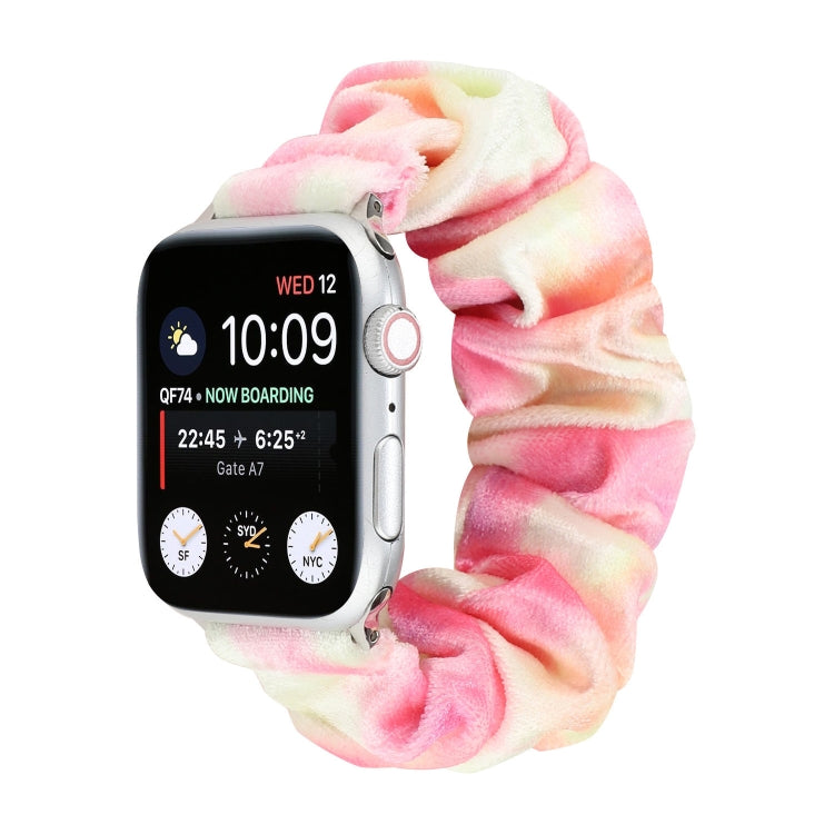Flannel Hair Ring Replacement Strap Watchband, For Apple Watch Ultra 49mm / Series 8&7 45mm / SE 2&6&SE&5&4 44mm / 3&2&1 42mm, For Apple Watch Series 7 45mm / 6 & SE & 5 & 4 44mm / 3 & 2 & 1 42mm                                                         ...