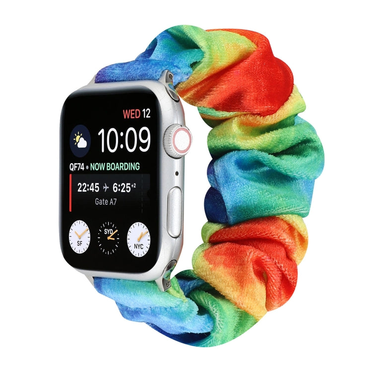 Flannel Hair Ring Replacement Strap Watchband, For Apple Watch Ultra 49mm / Series 8&7 45mm / SE 2&6&SE&5&4 44mm / 3&2&1 42mm, For Apple Watch Series 7 45mm / 6 & SE & 5 & 4 44mm / 3 & 2 & 1 42mm                                                         ...