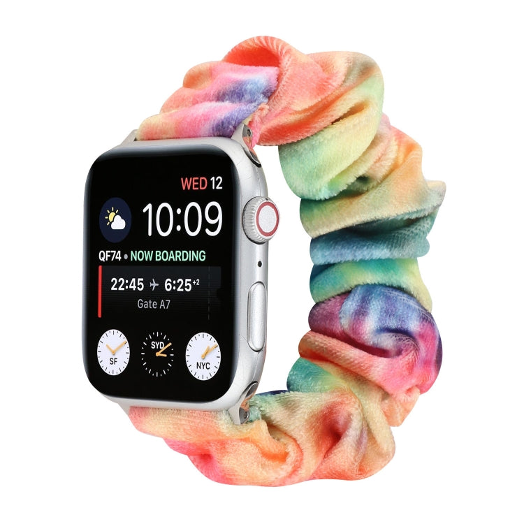 Flannel Hair Ring Replacement Strap Watchband, For Apple Watch Ultra 49mm / Series 8&7 45mm / SE 2&6&SE&5&4 44mm / 3&2&1 42mm, For Apple Watch Series 7 45mm / 6 & SE & 5 & 4 44mm / 3 & 2 & 1 42mm                                                         ...