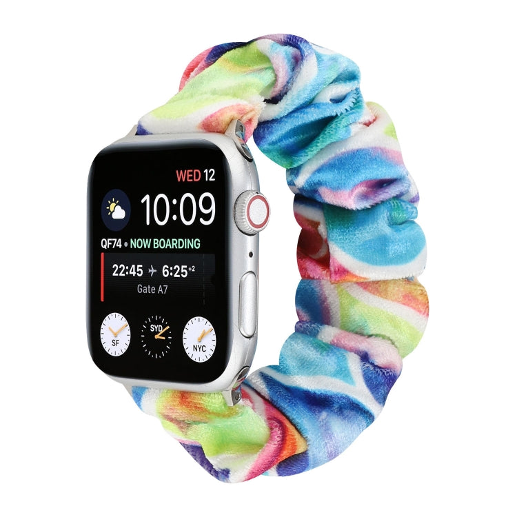 Flannel Hair Ring Replacement Strap Watchband, For Apple Watch Ultra 49mm / Series 8&7 45mm / SE 2&6&SE&5&4 44mm / 3&2&1 42mm, For Apple Watch Series 7 45mm / 6 & SE & 5 & 4 44mm / 3 & 2 & 1 42mm                                                         ...