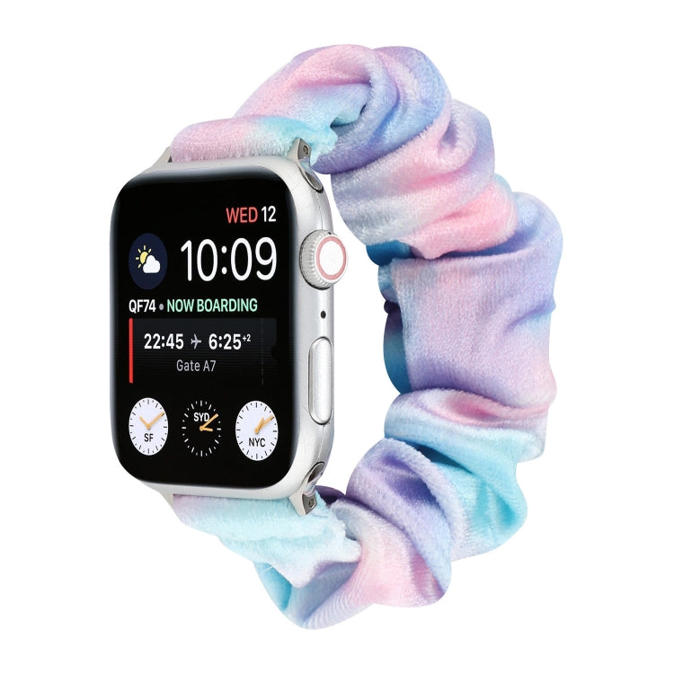 Flannel Hair Ring Replacement Strap Watchband, For Apple Watch Ultra 49mm / Series 8&7 45mm / SE 2&6&SE&5&4 44mm / 3&2&1 42mm, For Apple Watch Series 7 45mm / 6 & SE & 5 & 4 44mm / 3 & 2 & 1 42mm                                                         ...