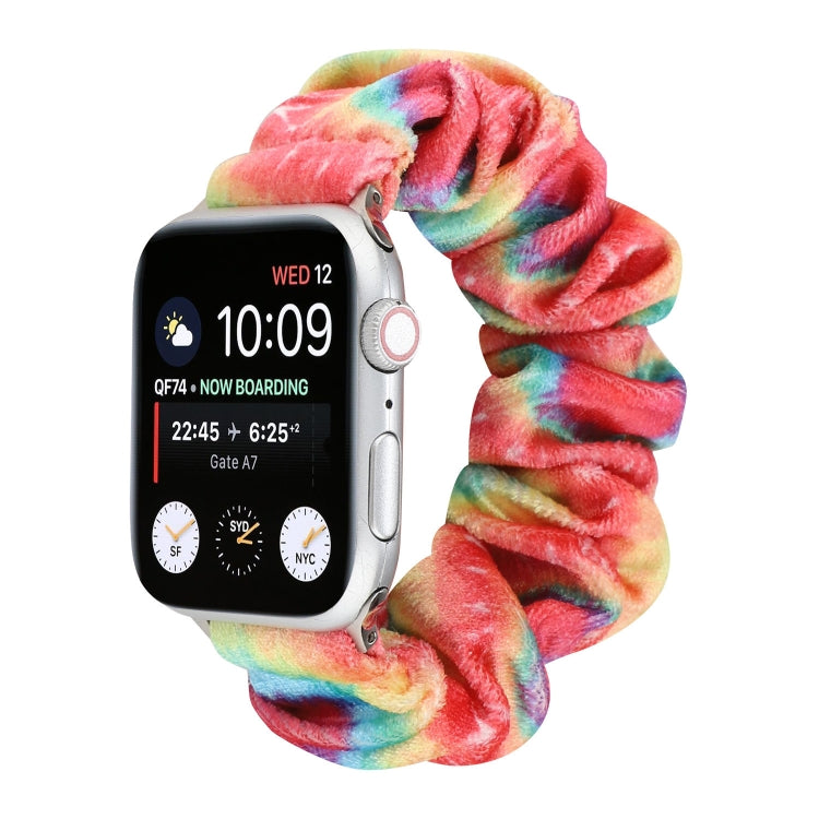 Flannel Hair Ring Replacement Strap Watchband, For Apple Watch Ultra 49mm / Series 8&7 45mm / SE 2&6&SE&5&4 44mm / 3&2&1 42mm, For Apple Watch Series 7 45mm / 6 & SE & 5 & 4 44mm / 3 & 2 & 1 42mm                                                         ...