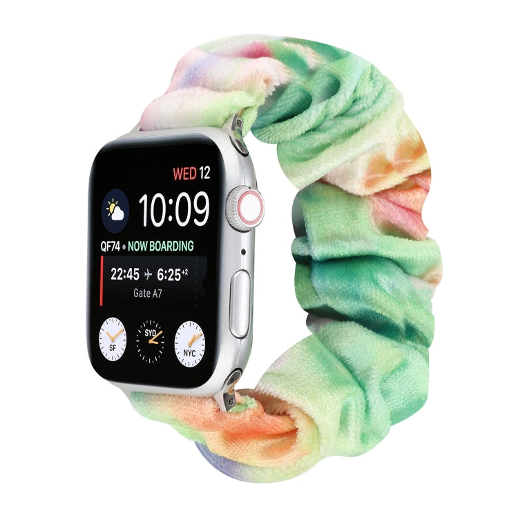Flannel Hair Ring Replacement Strap Watchband, For Apple Watch Ultra 49mm / Series 8&7 45mm / SE 2&6&SE&5&4 44mm / 3&2&1 42mm, For Apple Watch Series 7 45mm / 6 & SE & 5 & 4 44mm / 3 & 2 & 1 42mm                                                         ...