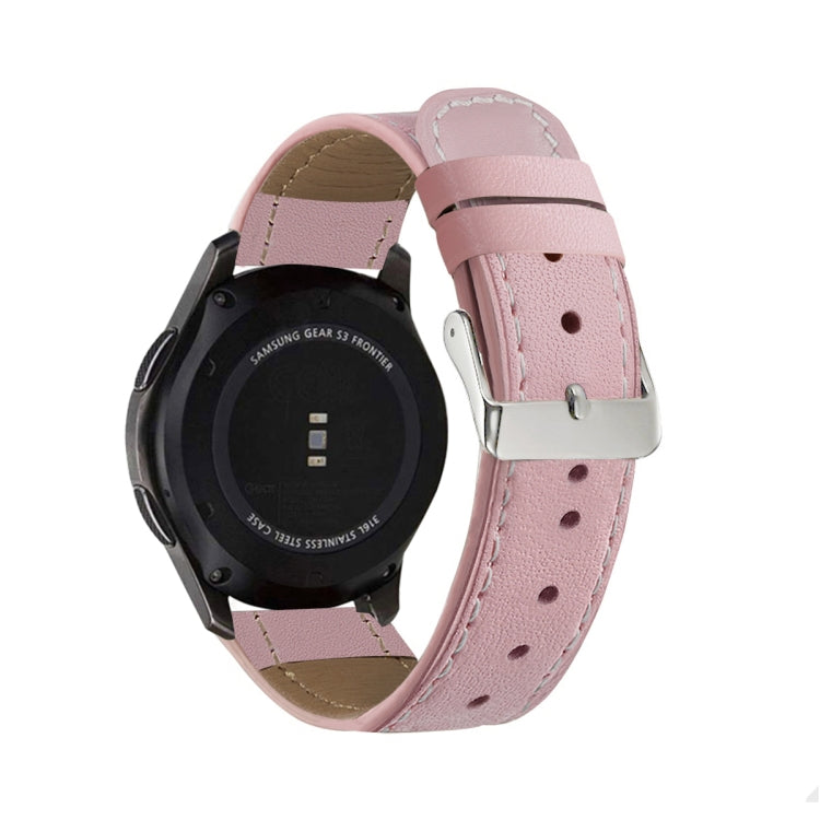 Rundes Armband aus echtem Leder als Ersatz für Samsung Galaxy Watch 3 (41 mm, 45 mm, 42 mm, 46 mm).