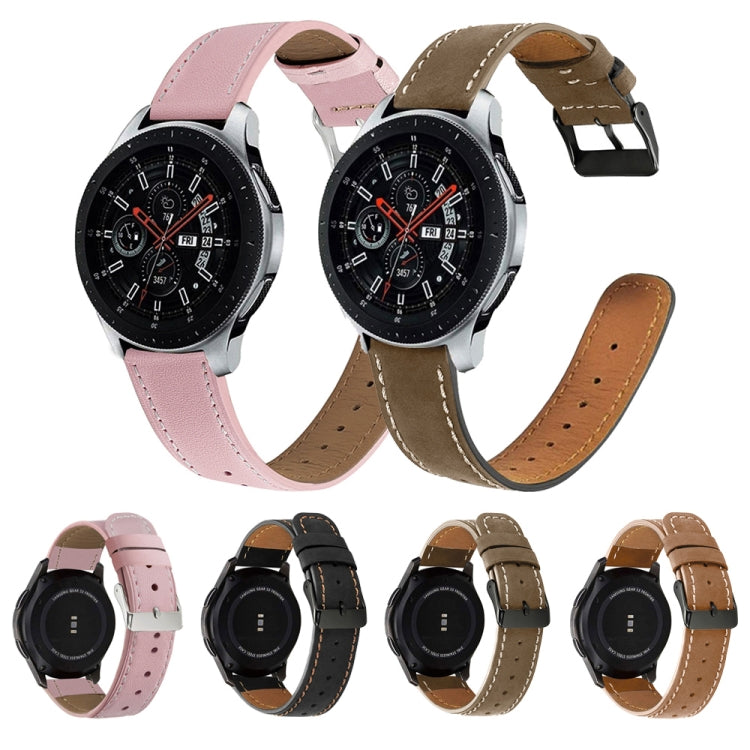 Ersatzarmband aus echtem Leder mit rundem Ende für Samsung Galaxy Watch Active / Active 2 40 mm / Active 2 44 mm