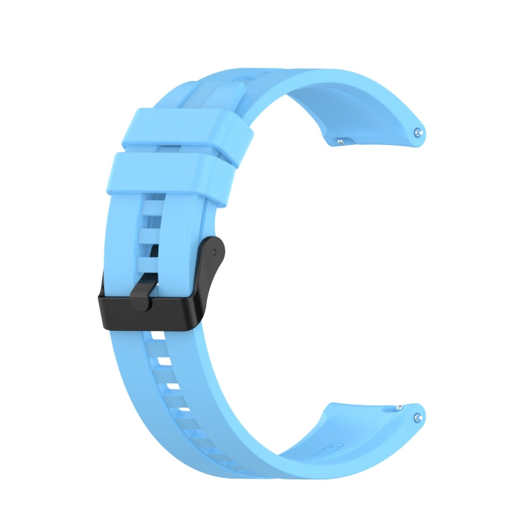 For Huawei Watch GT 2 42mm Silicone Replacement Wrist Strap Watchband, with Black Buckle, with Silver Buckle