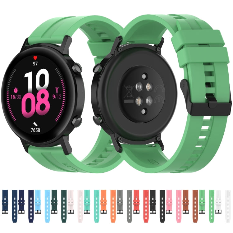 For Huawei Watch GT 2 42mm Silicone Replacement Wrist Strap Watchband, with Black Buckle, with Silver Buckle