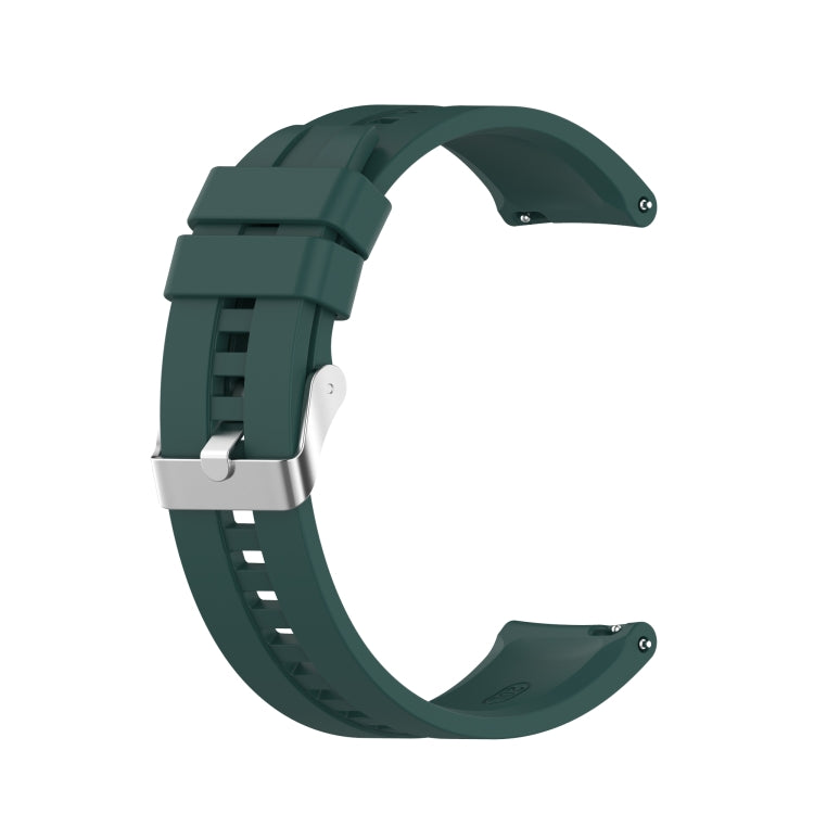 For Huawei Watch GT 2 42mm Silicone Replacement Wrist Strap Watchband, with Black Buckle, with Silver Buckle