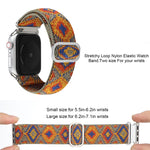 Metal Japanese Buckle Elastic Nylon Replacement Watchbands, For Apple Watch Series 7 45mm / 6 & SE & 5 & 4 44mm / 3 & 2 & 1 42mm, For Apple Watch Series 8&7 41mm / SE 2&6&SE&5&4 40mm / 3&2&1 38mm                                                         ...