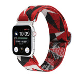 Metal Japanese Buckle Elastic Nylon Replacement Watchbands, For Apple Watch Series 7 45mm / 6 & SE & 5 & 4 44mm / 3 & 2 & 1 42mm, For Apple Watch Series 8&7 41mm / SE 2&6&SE&5&4 40mm / 3&2&1 38mm                                                         ...