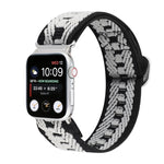 Metal Japanese Buckle Elastic Nylon Replacement Watchbands, For Apple Watch Series 7 45mm / 6 & SE & 5 & 4 44mm / 3 & 2 & 1 42mm, For Apple Watch Series 8&7 41mm / SE 2&6&SE&5&4 40mm / 3&2&1 38mm                                                         ...