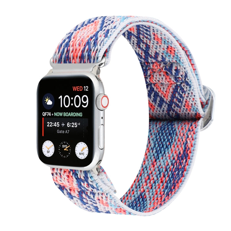 Metal Japanese Buckle Elastic Nylon Replacement Watchbands, For Apple Watch Series 7 45mm / 6 & SE & 5 & 4 44mm / 3 & 2 & 1 42mm, For Apple Watch Series 8&7 41mm / SE 2&6&SE&5&4 40mm / 3&2&1 38mm                                                         ...