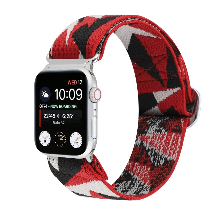 Metal Japanese Buckle Elastic Nylon Replacement Watchbands, For Apple Watch Series 7 45mm / 6 & SE & 5 & 4 44mm / 3 & 2 & 1 42mm, For Apple Watch Series 8&7 41mm / SE 2&6&SE&5&4 40mm / 3&2&1 38mm                                                         ...