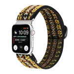 Metal Japanese Buckle Elastic Nylon Replacement Watchbands, For Apple Watch Series 7 45mm / 6 & SE & 5 & 4 44mm / 3 & 2 & 1 42mm, For Apple Watch Series 8&7 41mm / SE 2&6&SE&5&4 40mm / 3&2&1 38mm                                                         ...