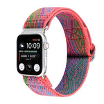 Metal Japanese Buckle Elastic Nylon Replacement Watchbands, For Apple Watch Series 7 45mm / 6 & SE & 5 & 4 44mm / 3 & 2 & 1 42mm, For Apple Watch Series 8&7 41mm / SE 2&6&SE&5&4 40mm / 3&2&1 38mm                                                         ...