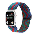 Metal Japanese Buckle Elastic Nylon Replacement Watchbands, For Apple Watch Series 7 45mm / 6 & SE & 5 & 4 44mm / 3 & 2 & 1 42mm, For Apple Watch Series 8&7 41mm / SE 2&6&SE&5&4 40mm / 3&2&1 38mm                                                         ...