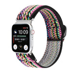Metal Japanese Buckle Elastic Nylon Replacement Watchbands, For Apple Watch Series 7 45mm / 6 & SE & 5 & 4 44mm / 3 & 2 & 1 42mm, For Apple Watch Series 8&7 41mm / SE 2&6&SE&5&4 40mm / 3&2&1 38mm                                                         ...