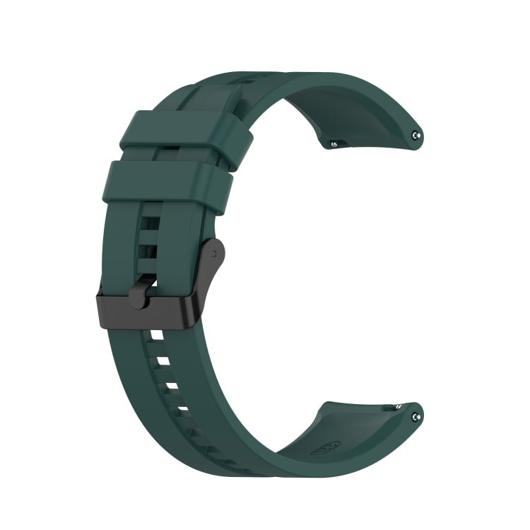 For Huawei Watch GT 2 46mm Silicone Replacement Wrist Strap Watchband, with Black Buckle, with Silver Buckle