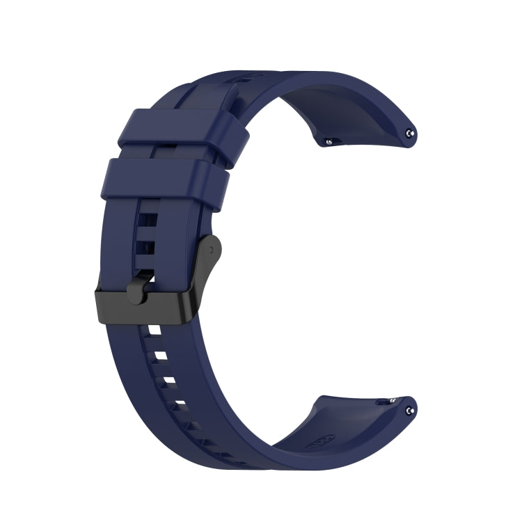 For Huawei Watch GT 2 46mm Silicone Replacement Wrist Strap Watchband, with Black Buckle, with Silver Buckle
