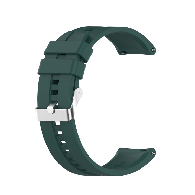 For Huawei Watch GT 2 46mm Silicone Replacement Wrist Strap Watchband, with Black Buckle, with Silver Buckle
