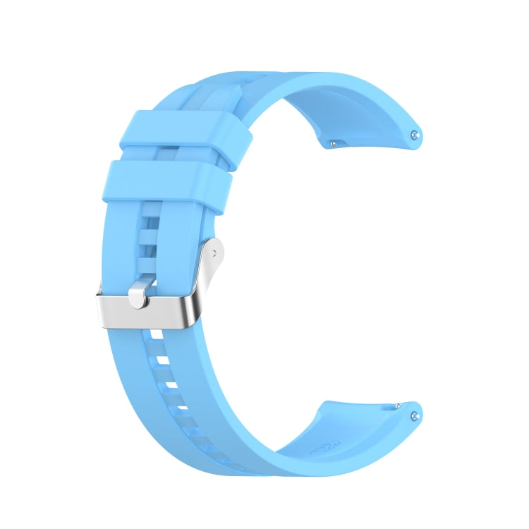 For Huawei Watch GT 2 46mm Silicone Replacement Wrist Strap Watchband, with Black Buckle, with Silver Buckle