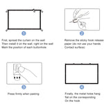 Folding Milk Silk Polyester Projector Film Curtain, 60 inch (16:9) Projection Area: 133 x 75cm, 60 inch (4:3) Projection Area: 120 x 90cm, 72 inch (16:9) Projection Area: 159 x 90cm, 72 inch (4:3) Projection Area: 146 x 110cm                           ...