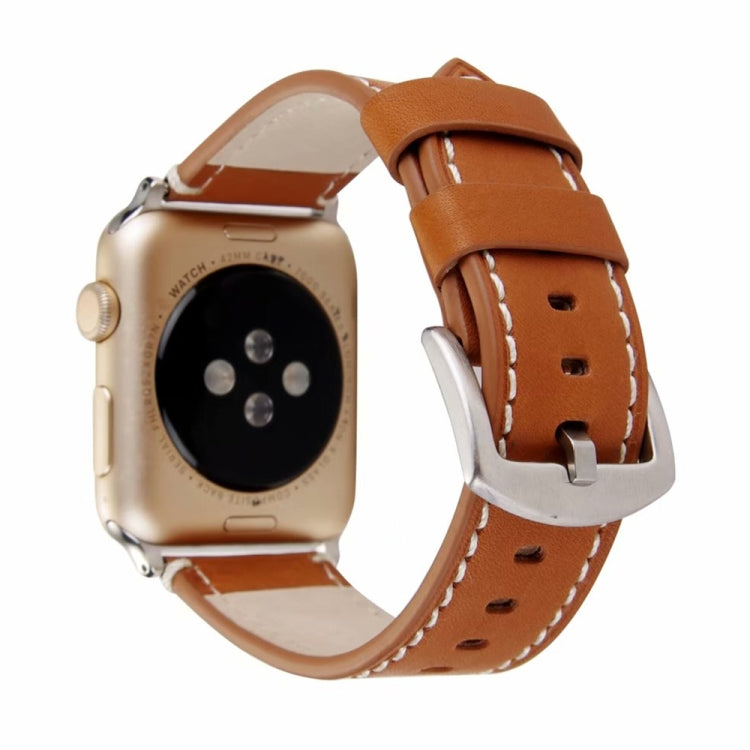 Calfskin Genuine Leather Watchband For Apple Watch Series 6 & SE & 5 & 4 40mm / 3 & 2 & 1 38mm, For Apple Watch Series 7 41mm / 6 & SE & 5 & 4 40mm / 3 & 2 & 1 38mm