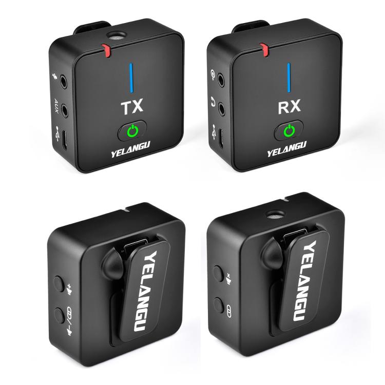 ميكروفون تسجيل لاسلكي للبث المباشر والمقابلات YELANGU MX5 2.4G