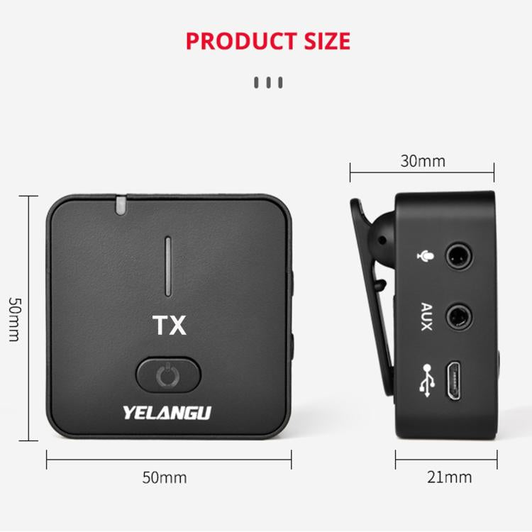 ميكروفون تسجيل لاسلكي للبث المباشر والمقابلات YELANGU MX5 2.4G