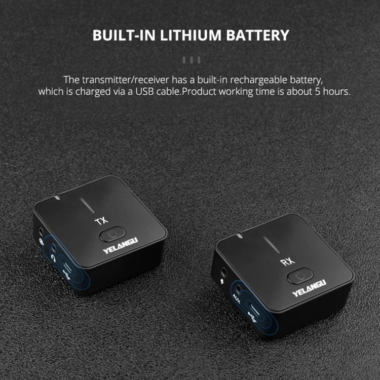ميكروفون تسجيل لاسلكي للبث المباشر والمقابلات YELANGU MX5 2.4G