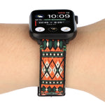 Ethnic Leather Watchband For Apple Watch Series 6 & SE & 5 & 4 40mm / 3 & 2 & 1 38mm, For Apple Watch Series 7 41mm / 6 & SE & 5 & 4 40mm / 3 & 2 & 1 38mm