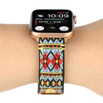 Ethnic Leather Watchband For Apple Watch Series 6 & SE & 5 & 4 44mm / 3 & 2 & 1 42mm, For Apple Watch Series 7 45mm / 6 & SE & 5 & 4 44mm / 3 & 2 & 1 42mm