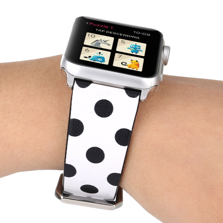 Fashion Wave Dot Series Leather Replacement Watchbands For Apple Watch Series 6 & SE & 5 & 4 40mm / 3 & 2 & 1 38mm, For Apple Watch Series 8&7 41mm / SE 2&6&SE&5&4 40mm / 3&2&1 38mm