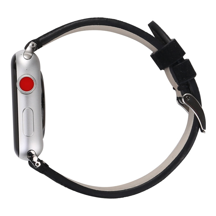 Frosted Genuine Leather Watchband For Apple Watch Series 6 & SE & 5 & 4 40mm / 3 & 2 & 1 38mm, For Apple Watch Series 7 41mm / 6 & SE & 5 & 4 40mm / 3 & 2 & 1 38mm