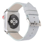 سوار ساعة من الجلد الطبيعي غير اللامع لسلسلة Apple Watch 6 و SE و 5 و 4 مقاس 44 مم / 3 و 2 و 1 مقاس 42 مم، لسلسلة Apple Watch 7 مقاس 45 مم / 6 و SE و 5 و 4 مقاس 44 مم / 3 و 2 و 1 مقاس 42 مم