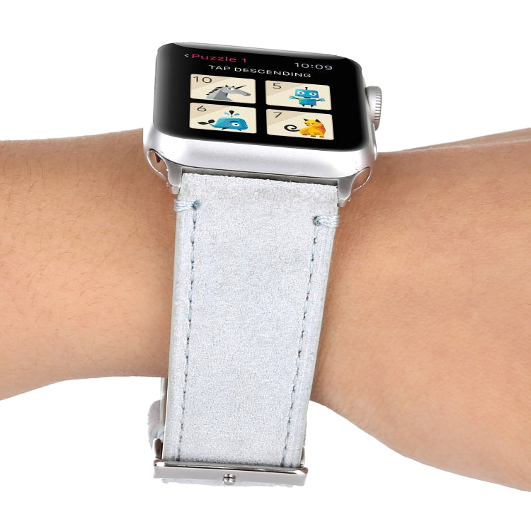 Frosted Genuine Leather Watchband For Apple Watch Series 6 & SE & 5 & 4 44mm / 3 & 2 & 1 42mm, For Apple Watch Series 7 45mm / 6 & SE & 5 & 4 44mm / 3 & 2 & 1 42mm