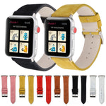 سوار ساعة من الجلد الطبيعي غير اللامع لسلسلة Apple Watch 6 و SE و 5 و 4 مقاس 44 مم / 3 و 2 و 1 مقاس 42 مم، لسلسلة Apple Watch 7 مقاس 45 مم / 6 و SE و 5 و 4 مقاس 44 مم / 3 و 2 و 1 مقاس 42 مم