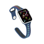 Rainbow Silicone Watchband For Apple Watch Series 6 & SE & 5 & 4 40mm / 3 & 2 & 1 38mm, For Apple Watch Series 8&7 41mm / SE 2&6&SE&5&4 40mm / 3&2&1 38mm, For Apple Watch Series 7 41mm / 6 & SE & 5 & 4 40mm / 3 & 2 & 1 38mm