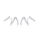 S925 Sterling Silver Simple Style Lines Women Earrings, Lines