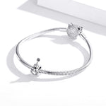 S925 Sterling Silver Simple Guitar Beads DIY Bracelet Necklace Accessories, Guitar