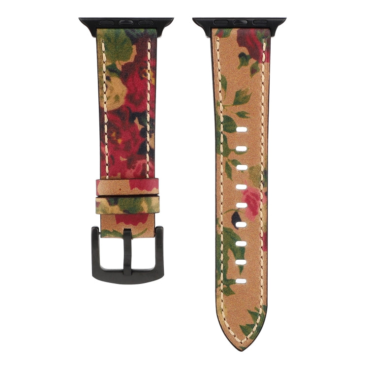 Retro Head-layer Cowhide Genuine Leather Watchband For Apple Watch Series 6 & SE & 5 & 4 44mm / 3 & 2 & 1 42mm, For Apple Watch Series 7 45mm / 6 & SE & 5 & 4 44mm / 3 & 2 & 1 42mm                                                                        ...