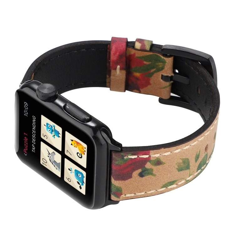 Retro Head-layer Cowhide Genuine Leather Watchband For Apple Watch Series 6 & SE & 5 & 4 44mm / 3 & 2 & 1 42mm, For Apple Watch Series 7 45mm / 6 & SE & 5 & 4 44mm / 3 & 2 & 1 42mm                                                                        ...