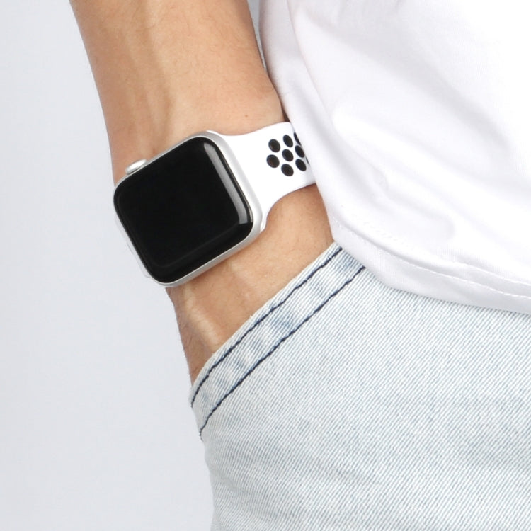 Elastic Silicone Watchband For Apple Watch Series 6 & SE & 5 & 4 40mm / 3 & 2 & 1 38mm, Length:150mm, 150mm (Black White), 150mm (Grey Black), 150mm (Light Pink White), 150mm (Black Red)