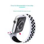 Elastic Silicone Watchband For Apple Watch Series 6 & SE & 5 & 4 44mm / 3 & 2 & 1 42mm, 150mm (Black White), 150mm (Light Pink White), 150mm (Blue White), 160mm (Light Pink White)