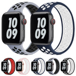 Elastic Silicone Watchband For Apple Watch Series 6 & SE & 5 & 4 44mm / 3 & 2 & 1 42mm, 150mm (Black White), 150mm (Light Pink White), 150mm (Blue White), 160mm (Light Pink White)