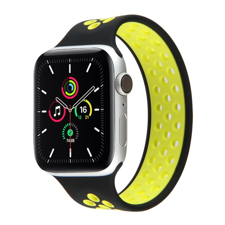 Elastic Silicone Watchband For Apple Watch Series 6 & SE & 5 & 4 40mm / 3 & 2 & 1 38mm, Length: 160mm, 160mm (White Black), 160mm (Black), 160mm (Black Yellow), 160mm (Black Grey), 160mm (Red Black), 160mm (Black White), 160mm (Black Red)              ...