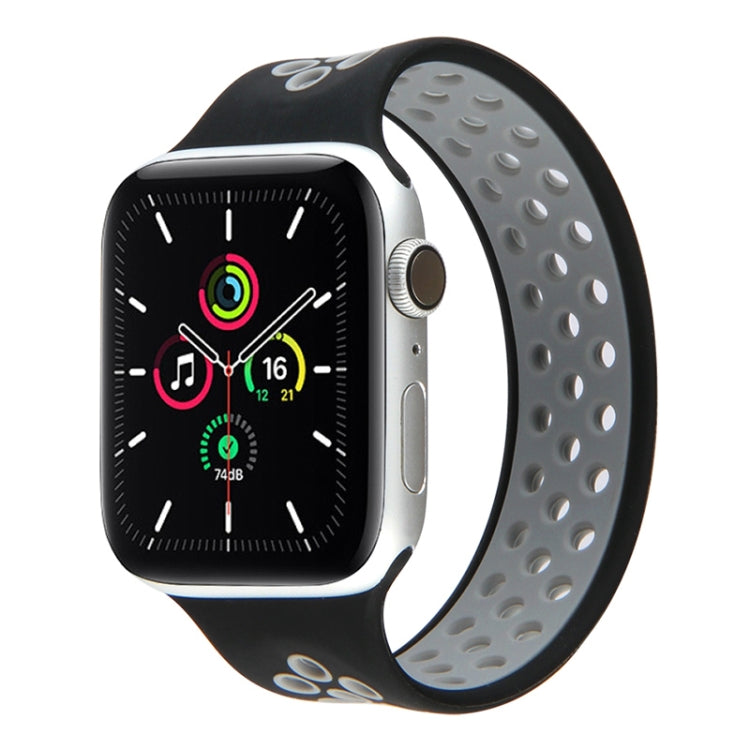 Elastic Silicone Watchband For Apple Watch Series 6 & SE & 5 & 4 40mm / 3 & 2 & 1 38mm, Length: 160mm, 160mm (White Black), 160mm (Black), 160mm (Black Yellow), 160mm (Black Grey), 160mm (Red Black), 160mm (Black White), 160mm (Black Red)              ...